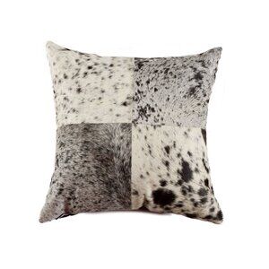 Natural Home Decor Torino Cowhide Pillow | 1-Piece | S & p black/white | 18"x18"
